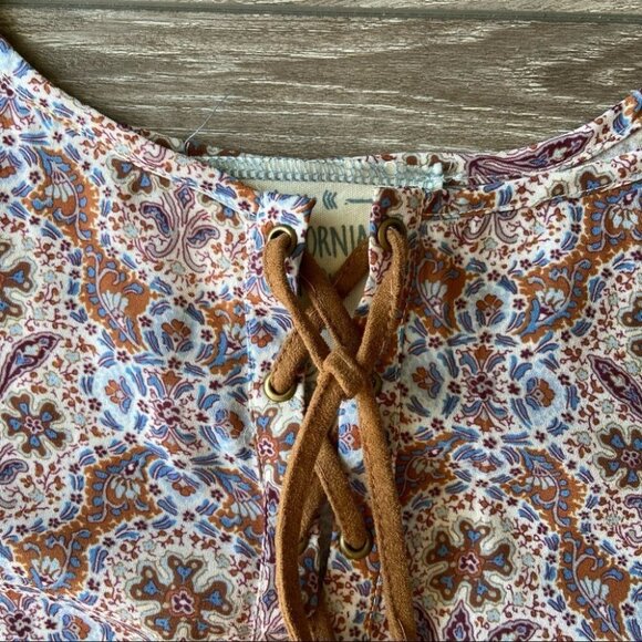 California Moonrise Floral Print Breezy Flowy Western Boho Dress - Picture 12 of 14